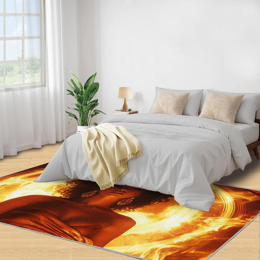 6x8 Female Portrait Area Rug - Fashion Woman Large Rugs for Living Room, Glamorous Woman Carpet Area Rug for Girls Bedroom Kids Room Basement Office Classroom