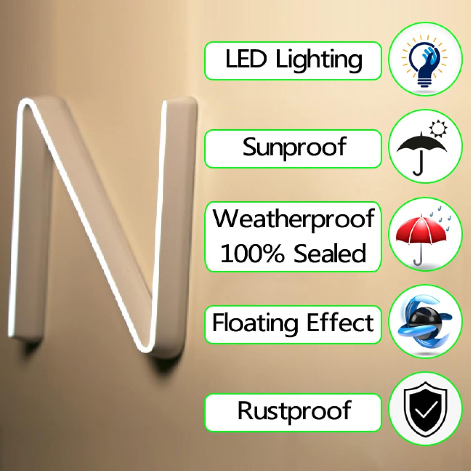 16' Modern Backlit Illuminated LED Address Numbers Signs For House, Stainless Steel Hand-Polished For House Address Signs, Lighted House Numbers For Outside,4