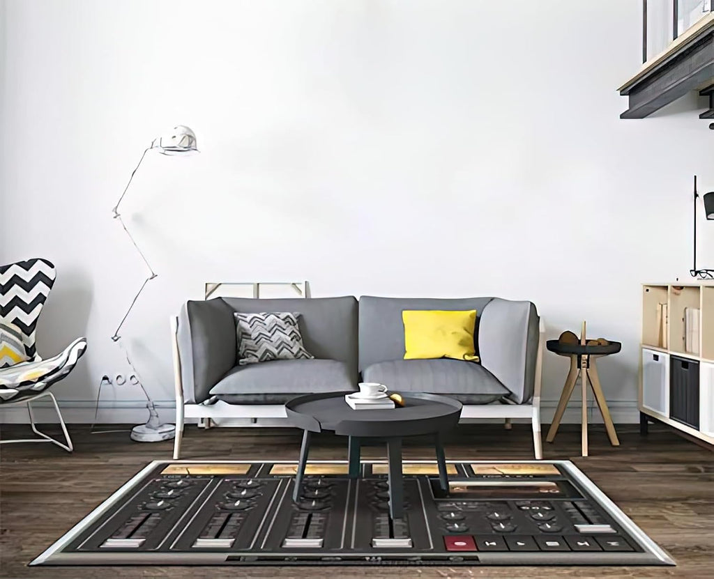 Recording Studio Area Rug, Music Studio Indoor Non Slip Kids Rugs, Machine Washable Breathable Durable Carpet for Teen Girls Boys Bedroom, Living Room Bathroom Classroom Office - 5 ft x 6 ft