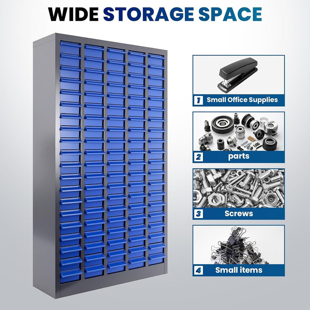 Heavy Duty Bolt Bin Organizer for Shop, 75 Drawers Parts Cabinet with ABS Material Drawers, Tool Storage Shelf for Nuts, Bolts, Screws, and Small Parts, Garage and Workshop Solution