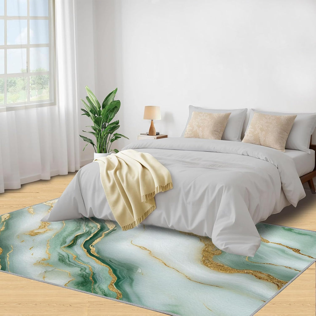 Modern Rug 6x8-6x8 Rug, Marble Area Rugs for Bedroom, Contemporary Rugs for Living Room, Abstract Washable Mat, Atmospheric Carpet, Marble Home Decor & Gifts