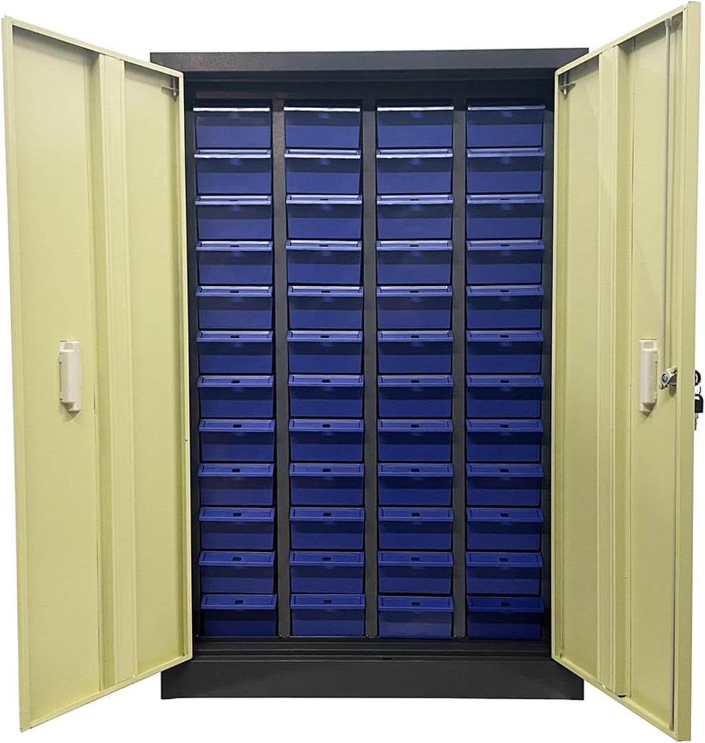 Parts Cabinet 48 Drawers Bolt and Nut Tool Storage Cabinet Lockable Cabinets Tool Chests with Doors