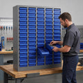 Vohala 75 Drawer Nut and Bolt Organizer, Industrial Parts Cabinet with 375 Adjustable Dividers & 150 Label Slots, Rust-Resistant Alloy Steel Frame, ABS Drawers for Workshop Garage Warehouse