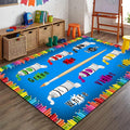 Crayon English Learning Daycare Rug, 6x8ft, Learn Colors Educational Indoor Rugs, Soft Absorbent Bedside Area Rug, Durable Shed Resistant Easy Clean Floor Carpet for Kids Bedroom Dorm