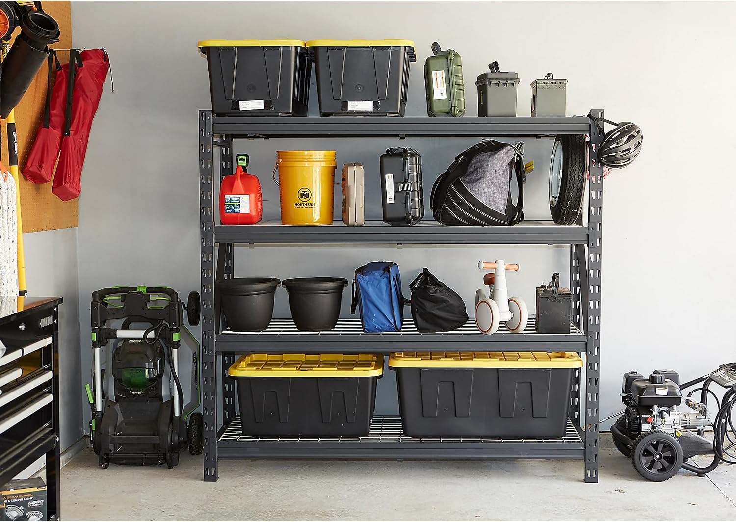 Ironton 4-Tier Industrial Steel Shelving Unit, 8,000-Pound Load Capacity, Garage Storage Rack, 77' W x 24' D x 72' H