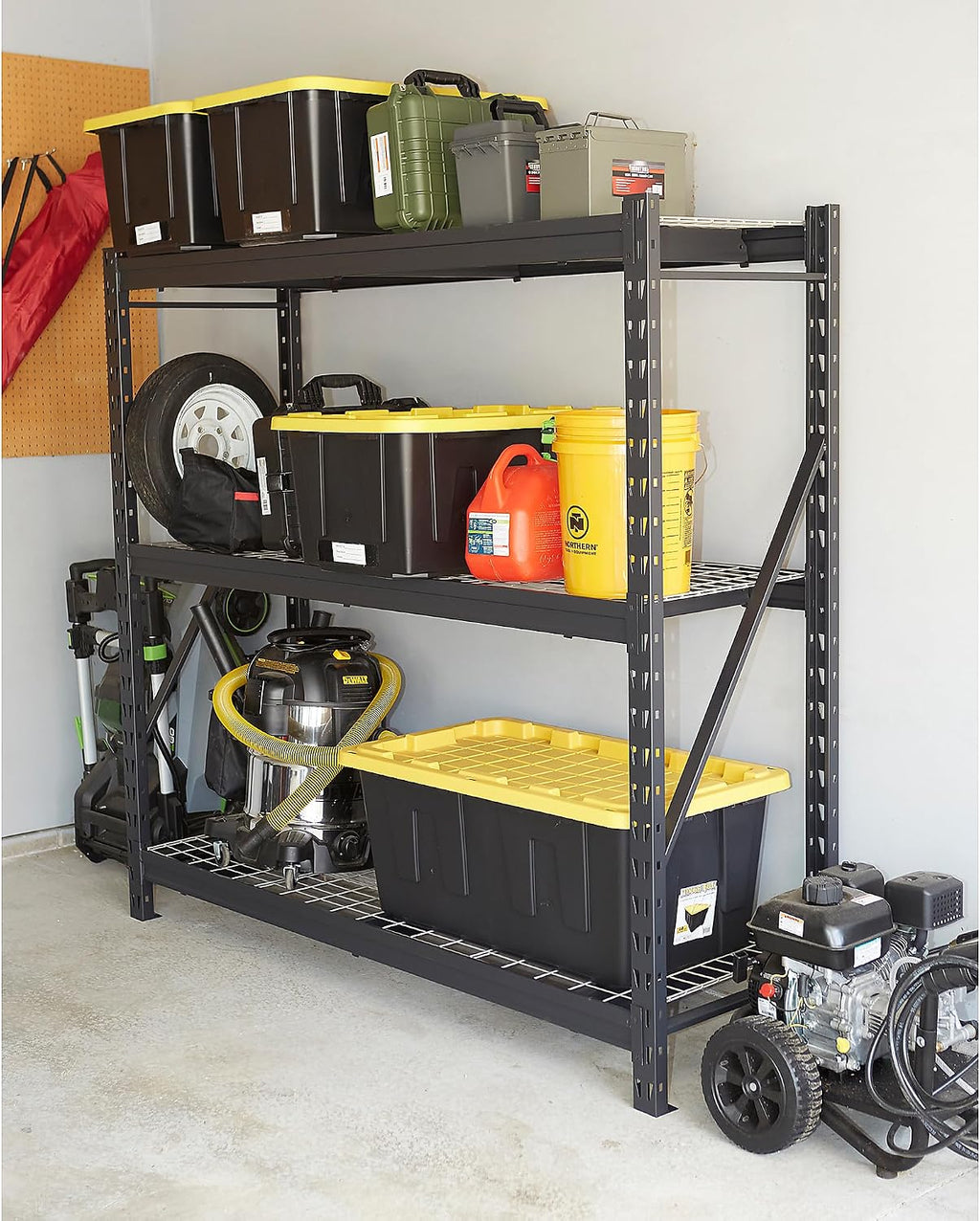 Ironton Industrial Shelving Rack, 3 Storage Shelves Steel Construction 3-Tier Rack with 2000-Lb Load Capacity Per Shelf, Garage Storage Rack