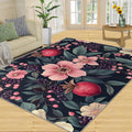 Rustic Rugs for Bedroom, Boho Flowers Area Rug, Pink Florals Rugs for Living Room, 6x8 Washable Rug Non Slip & Low Pile, Indoor Carpet & Home Decor