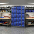 75 Drawers Nut and Bolt Organizer, 36' H x 26' D x 9' W Bolt and Nut Tool Storage Cabinet with Acrylic Adjustable Shelves & Label Stickers, Alloy Steel Parts Cabinet for Workshop Garage Organizer