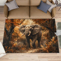 Elephant Rug 6x8, Forest Rugs for Bedroom, Animal Area Rug, Home Decor Rugs for Living Room, Non-Slip Machine Washable Carpet