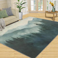 Misty Forest Area Rug Large - 6x8 Rug, Forest Mountain Rugs for Living Room, Woodland Area Rugs for Bedroom, Natural Scenery Washable Carpet, Landscape Home Decor & Gifts