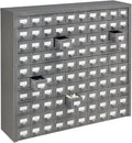 Global Industrial Storage Drawer Cabinet, 100 Drawers with Label Holder, Steel Construction, 36'W x 9'D x 34-1/2'H, Gray Enamel Finish, Small Parts Organizers