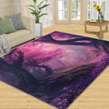 Pink Forest Rug 6x8-6x8 Rug, Woodland Area Rugs for Living Room Bedroom, Landscape Area Carpet, Natural Scenery Washable Carpet, Forest Home Decor & Gifts