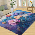 Flowers Rug, Watercolor Flower Rugs for Bedroom 6x8 Rug, Plant Floral Area Rug, Rugs for Living Room, Non Slip Washable Carpet for Kids Room Home Decor