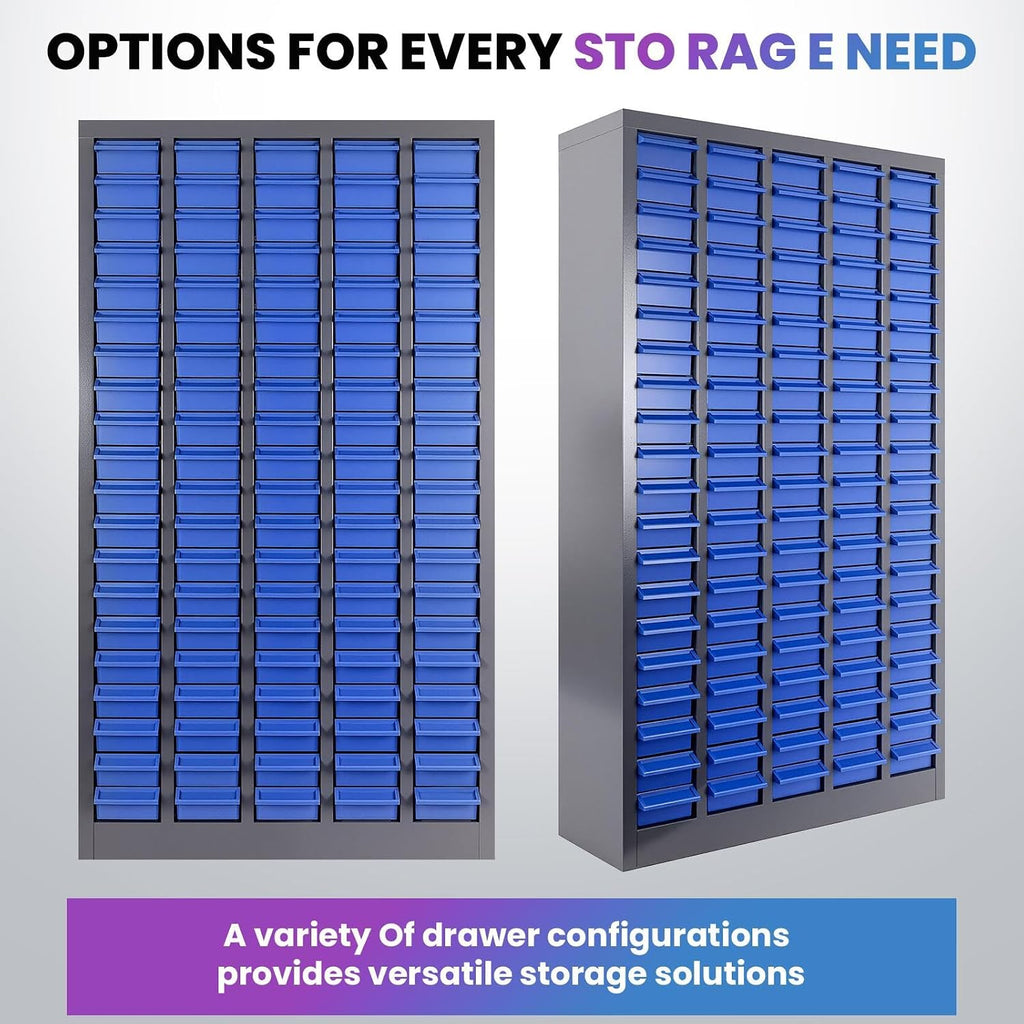 28.5''L×8.66''W×46''H Nut and Bolt Organizer 100 Slots, Bolt Organizer, Alloy Steel Parts Organizer with Abs Material Drawer, Bolt Bin with Label Stickers for Tool Hardware Storage (100)