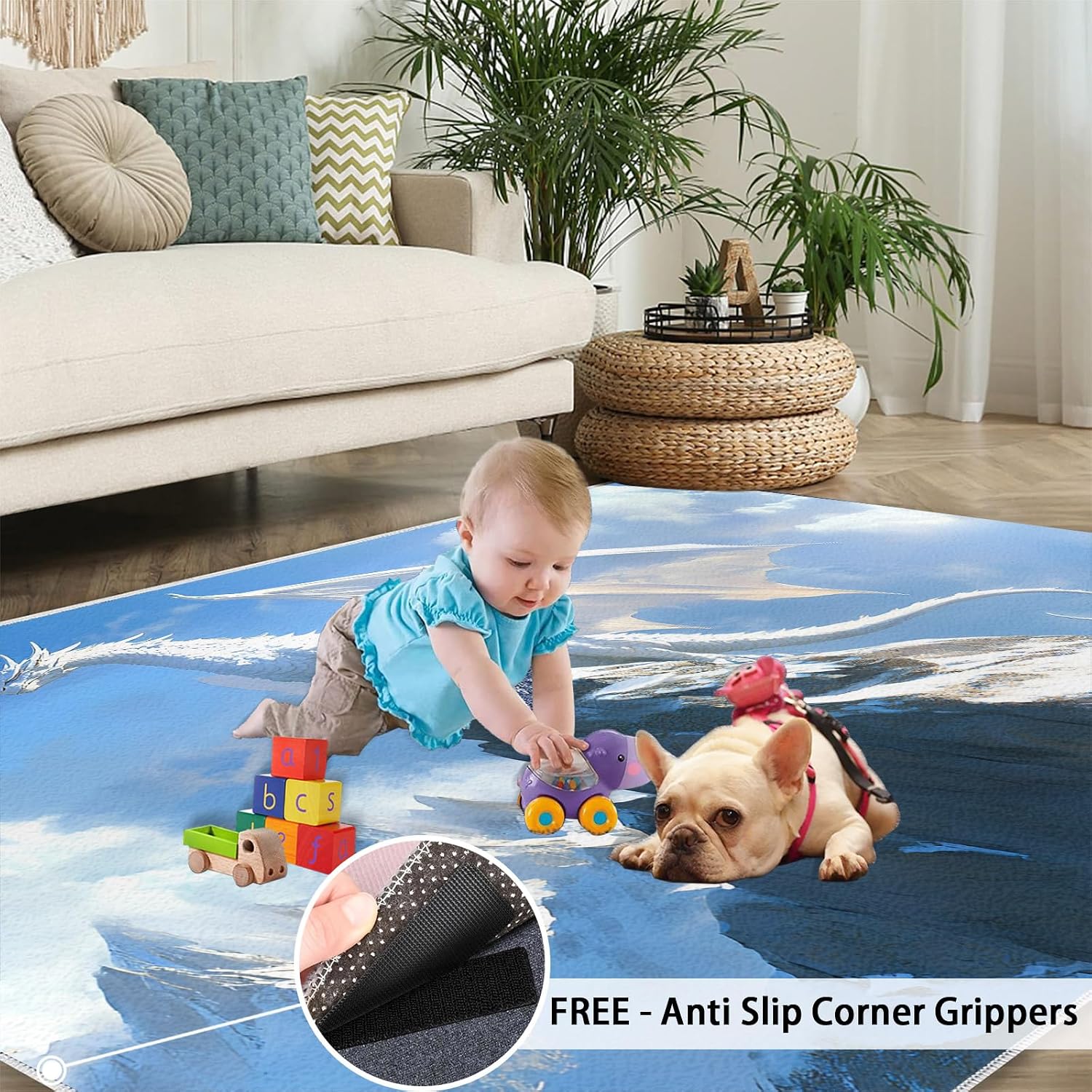 Dragon Rug - 6x8 Rug, Western Area Rugs for Bedroom, Flying Wildlife Rugs for Living Room, Magical Animal Washable Mat, Kids Carpet, Dragon Home Decor & Gifts