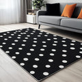 Minimal Design Dots, Machine Washable Area Rugs Perfect for high Traffic Areas of Your Living Room,Bedroom,Home Office,Kitchen Area Rug 6 x 8 ft Black Carpet