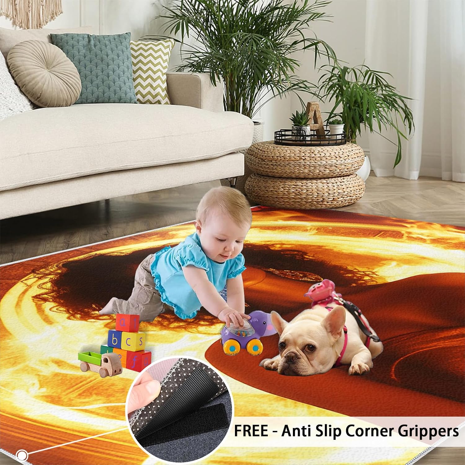 6x8 Female Portrait Area Rug - Fashion Woman Large Rugs for Living Room, Glamorous Woman Carpet Area Rug for Girls Bedroom Kids Room Basement Office Classroom