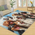 Dog Rug 5x7, Cute Dog Rugs for Bedroom, Pet Lovers Area Rug, Non Slip Washable Rugs for Living Room Farmhouse, Indoor Low Pile Decor Carpet