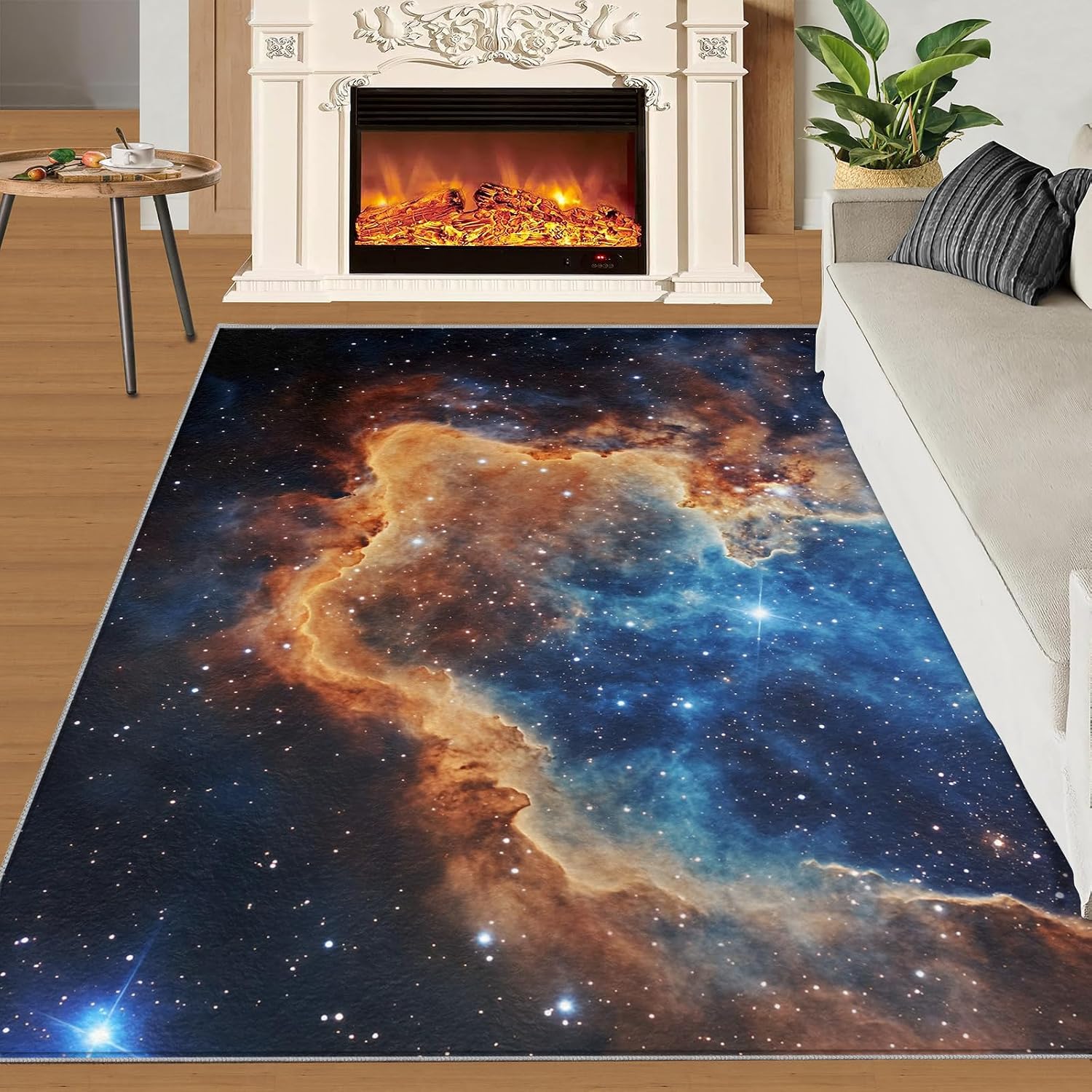 Fantasy Galaxy Rugs for Bedroom - 6x8 Rug, Universe Theme Area Rugs for Living Room, Boys Carpet, Starry Washable Mat, Galaxy Home Decor & Gifts
