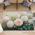 Hydrangea Area Rug 6x8, Flowers Rugs for Living Room, Retro Floral Rug for Bedroom, Machine Washable Rugs for Kitchen Dining, Home Decor Carpet