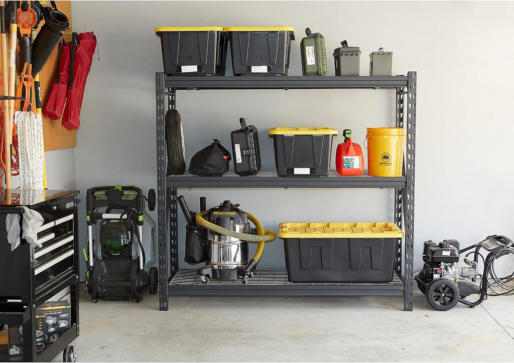 Ironton Industrial Shelving Rack, 3 Storage Shelves Steel Construction 3-Tier Rack with 2000-Lb Load Capacity Per Shelf, Garage Storage Rack