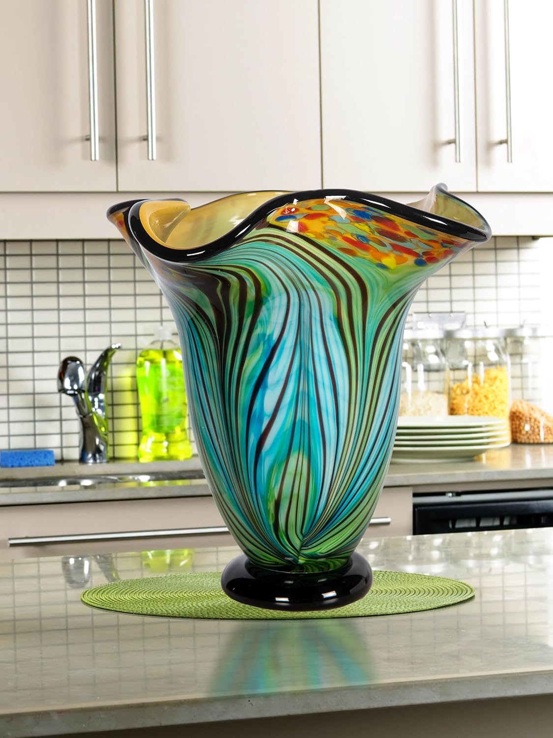 Dale Tiffany AV15415 Kalmia Hand Blown Art Glass Vase