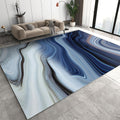 Blue White Black Marble Texture Area Rug, Modern Abstract Gradient Art Large Rugs, Indoor Non-Slip Kids Rugs, Machine Washable Breathable Durable Carpet for Front Entrance Floor Decor,6 x 8ft