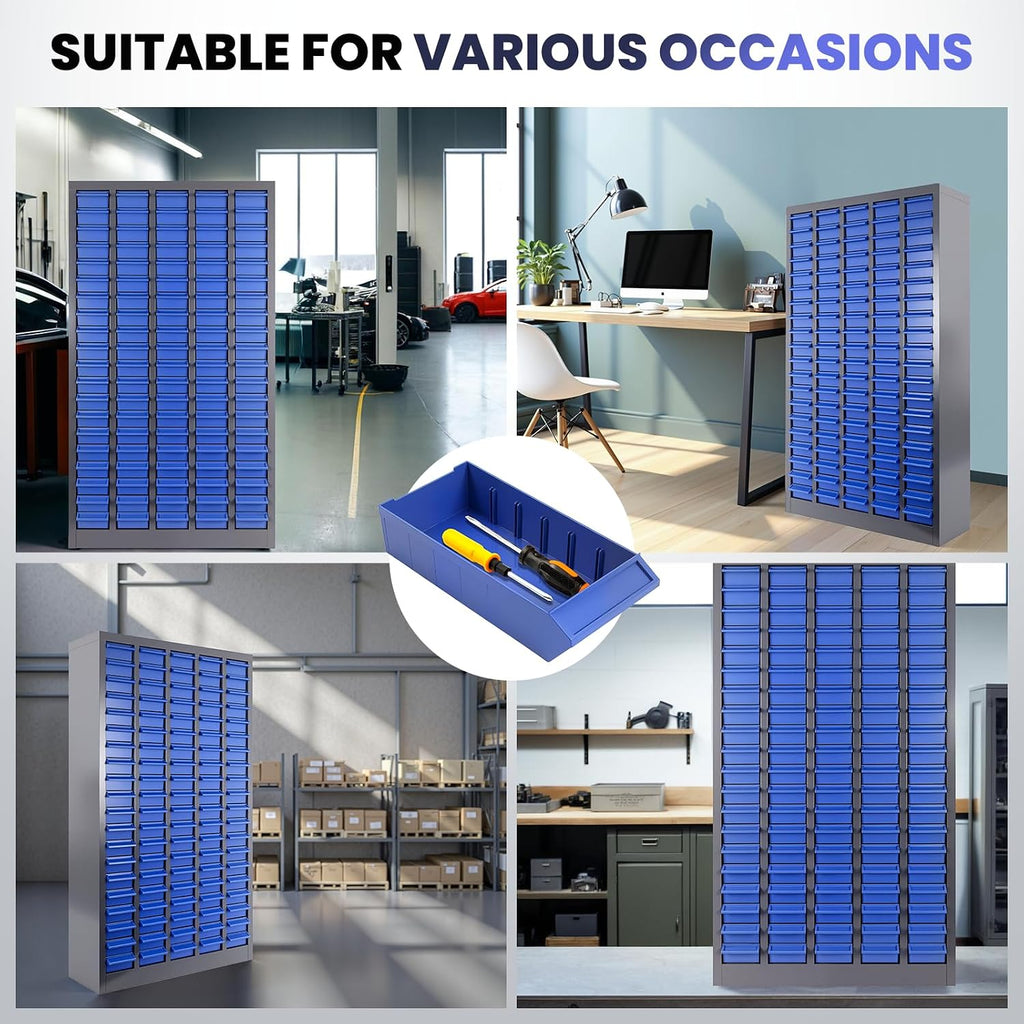 100 Drawers Alloy Steel Nut and Bolt Organizer, Part Storage Cabinet Bolt and Nut Tool Cabinet,Hardware Organizer for Shop Workshop Office, 26' L×9' W×46' H
