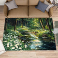 Forest Rug 6x8 - Forest Stream Large Rugs for Living Room, Natural Scenery Carpet Area Rug for Girls Bedroom Kids Room Basement Office Classroom