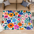Colorful Florals Rug 6x8 - Simple Florals Large Rugs for Living Room, 1970s Flowers Carpet Area Rug for Girls Bedroom Kids Room Basement Office Classroom
