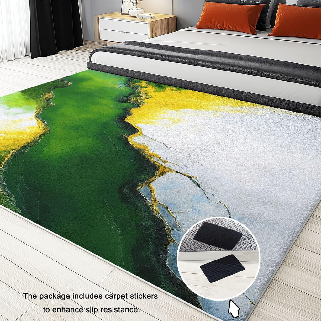 Abstract Art Soft Print Area Rug 6' x 8', Luxury Marble River Print Decor Washable Rug Non Slip Carpet Absorbent Mat for Kitchen Living Room Bedroom Entrance Carpet