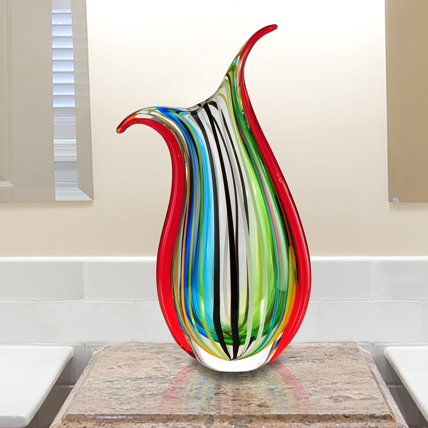 Dale Tiffany Art Glass Vase from Cambay Collection, Multicolor