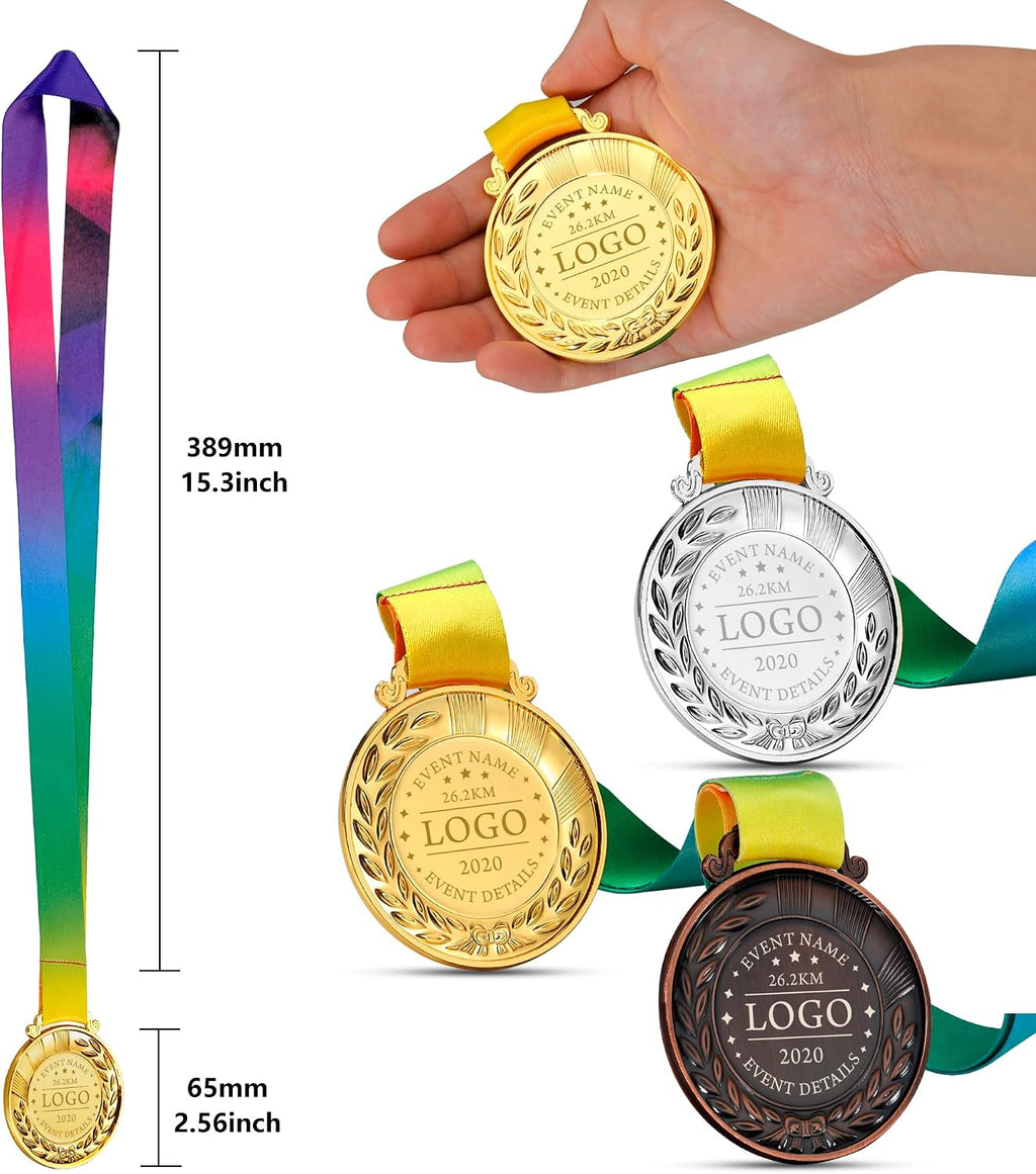 Aizza Beata 10 PCS - Personalized Medals Bulk - Design Your Own Award Medals for Competition, Sports, Party Favors,1st 2nd 3rd Place Medals, Blank Medals, Custom Medals for Awards Bulk