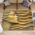 Female Relief Rug 6x8 - Relief Sculpture Large Rugs for Living Room, Neoclassicism Carpet Area Rug for Girls Bedroom Kids Room Basement Office Classroom