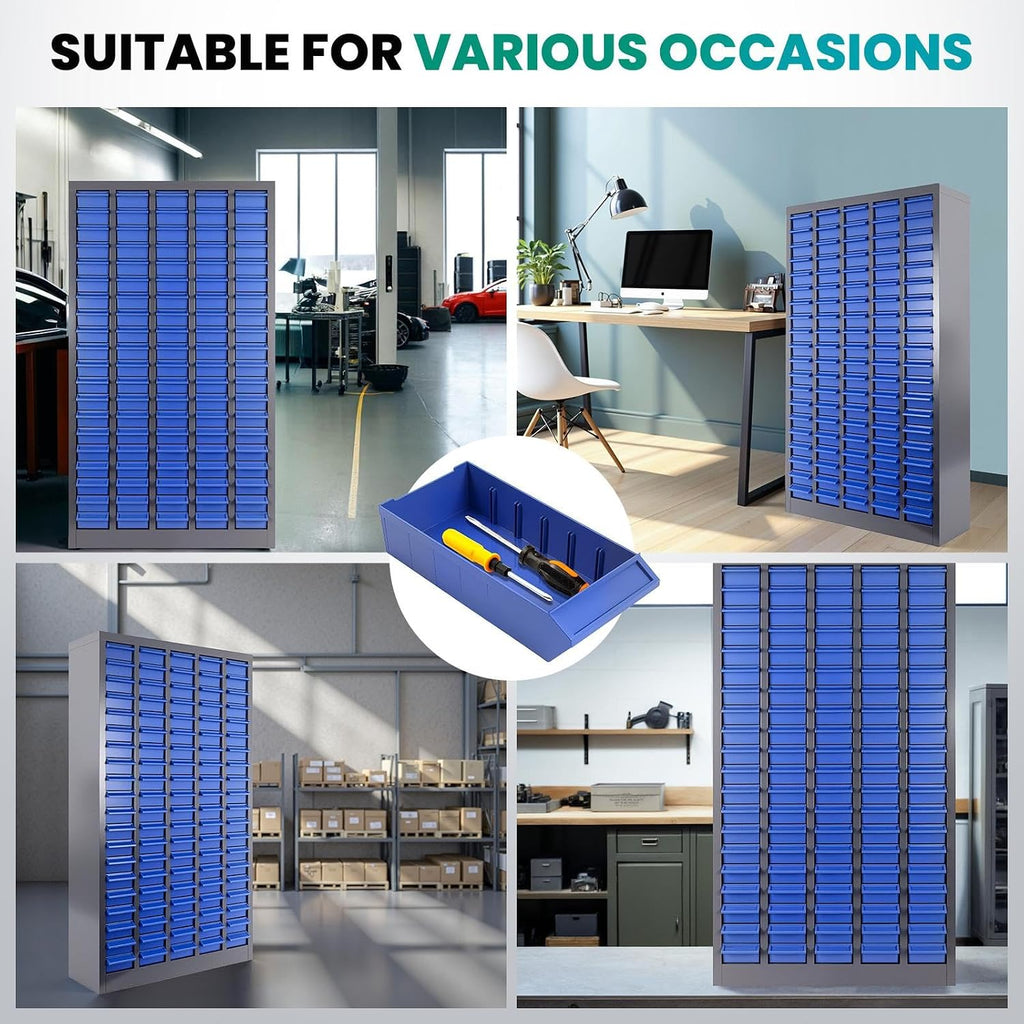 100-Drawer Nut and Bolt Organizer, Small Parts Organizer with Alloy Steel Frame & ABS Drawers, Bolt Bin for Garage, Teacher Toolboxes, Makeup & Workshop, Tool Hardware Storage (100-grid drawer)