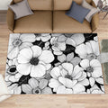 Florals Rugs for Bedroom, Flowers Rug 6x8, Rustic Florals Dining Room Rugs Washable & Non Slip Large Carpet for Home Decor