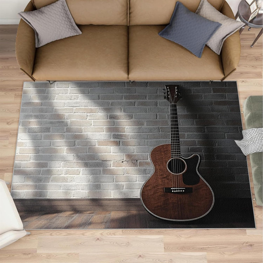 Stage Rug - 6x8 Rugs for Bedroom, Music Area Rug, Pink Stage Washable Rugs for Living Room, Non Slip Soft Rock and Roll Indoor Carpet - Home Decor, Music Lover Gifts for Boys