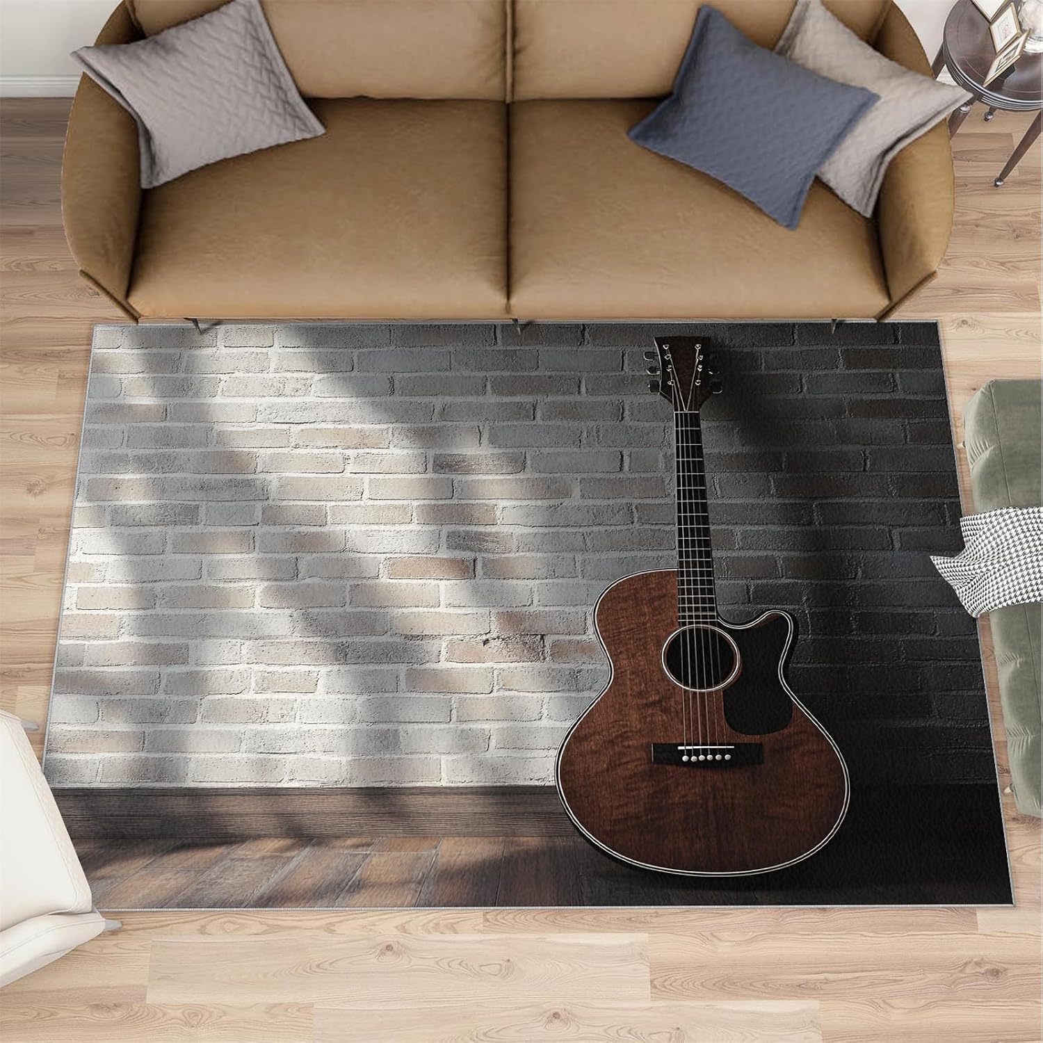 Stage Rug - 6x8 Rugs for Bedroom, Music Area Rug, Pink Stage Washable Rugs for Living Room, Non Slip Soft Rock and Roll Indoor Carpet - Home Decor, Music Lover Gifts for Boys