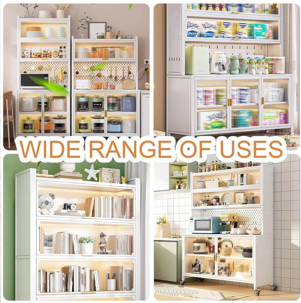 6-Tier Storage Shelf Kitchen Baker's Rack, Microwave Cart with Storage, Space-Saving, Large Capacity, for Dining Living Room(60cm)