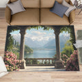 Classical Pavilion Area Rug 6x8 - Stone Columns and Arches Large Rugs for Living Room, Natural Landscape Carpet Area Rug for Girls Bedroom Kids Room Basement Office Classroom