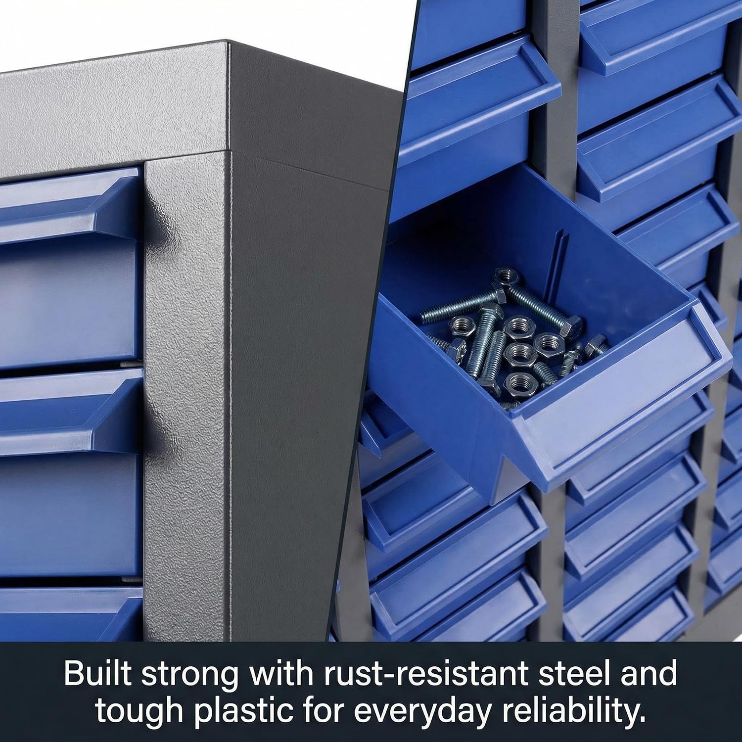 100 Drawers Parts Cabinet for Small Parts, Alloy Steel Nut and Bolt Organizer with ABS Drawers, Heavy Duty Bolt Bin Storage Cabinet with Shelves for Garage, Workshop & Home