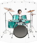 PENNZONI Drum Shield 6ft w/Deflectors & Chrome Hinges, Comes w/ 3 Drum Panels, 3 Deflectors, Chrome Hinges & Deflector Connectors, Premium Clear Acrylic Panels