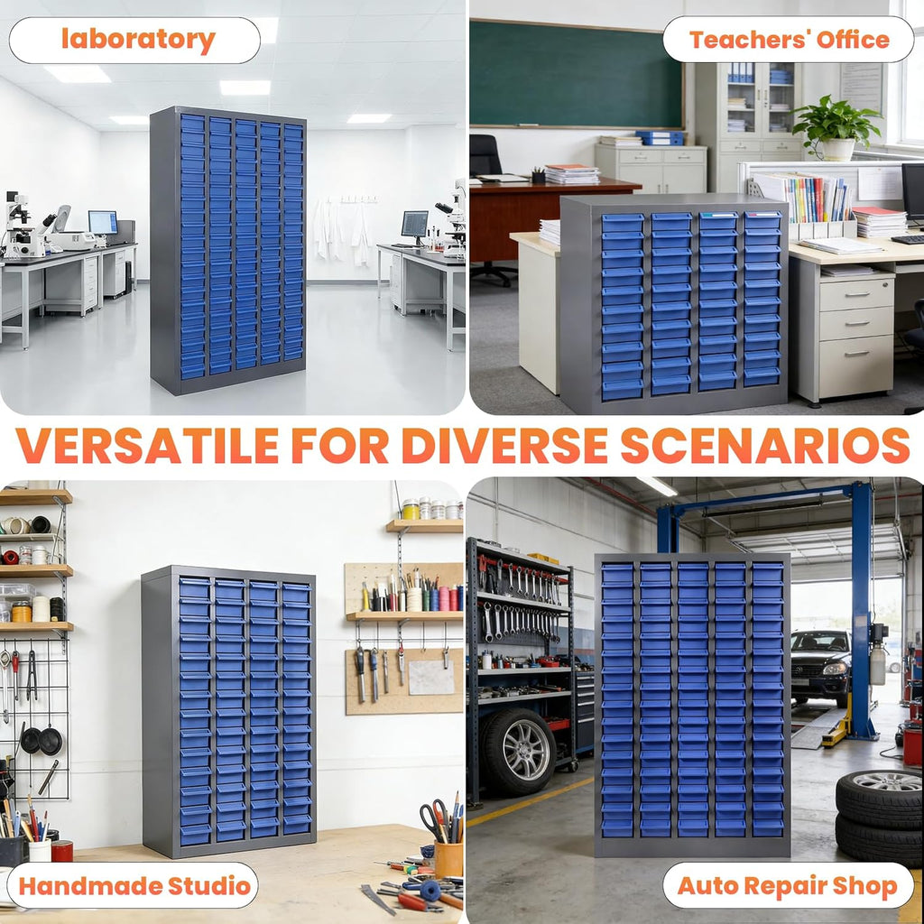 75 Drawers - Part Cabinet, Shelves & Label Stickers - Bolt and Nut Organizer Bolt Bin Cabinets, Durable Steel Tool Storage Cabinet for Garage/Workshop Small Parts/Hardware Organization