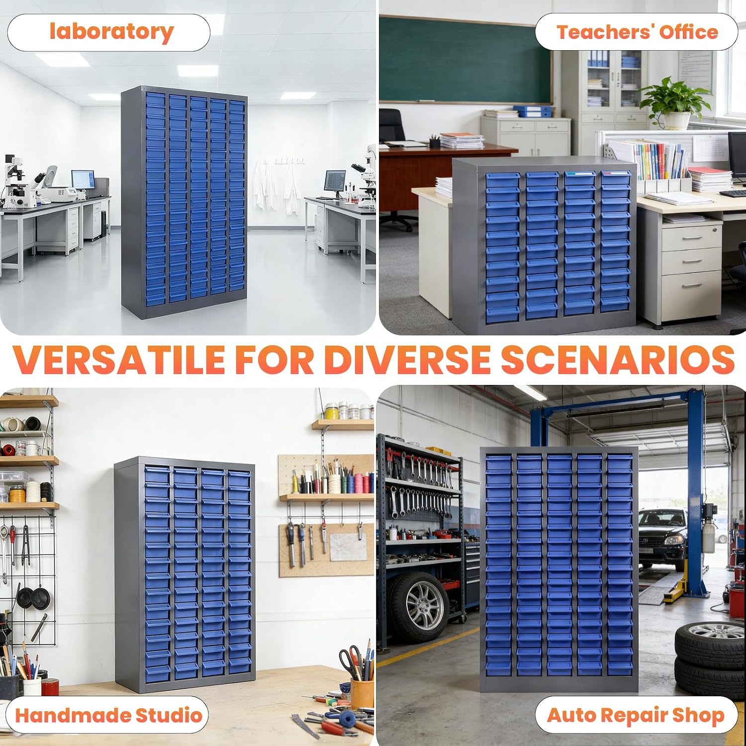 75 Drawers - Part Cabinet, Shelves & Label Stickers - Bolt and Nut Organizer Bolt Bin Cabinets, Durable Steel Tool Storage Cabinet for Garage/Workshop Small Parts/Hardware Organization