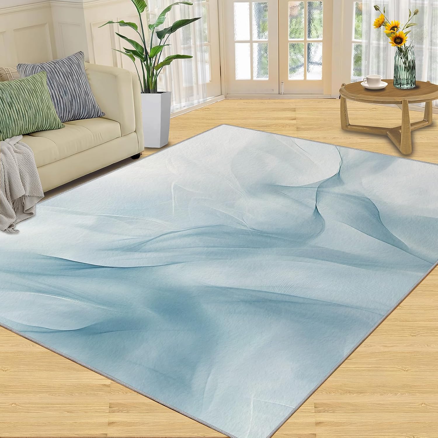 Modern Light Luxury Rugs for Bedroom - 6x8 Rug, Abstract Marble Area Rugs for Living Room, Nordic Carpet, Abstract Washable Area Mat, Minimalist Carpet, Marble Home Decor & Gifts