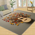 Guitar Rugs for Music Room - Boys Musical Rug, 6x8 Rug, Music Washable Rugs for Living Room Bedroom, 3D Floral Area Rug, Rock and Roll Carpet - Home Decor, Electric Guitars Gifts for Men