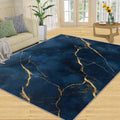 Blue Gold Marble Rug 6x8-6x8 Rug, Modern Art Area Rugs for Living Room Bedroom, Abstract Area Carpet, European Style Washable Carpet, Marble Home Decor & Gifts
