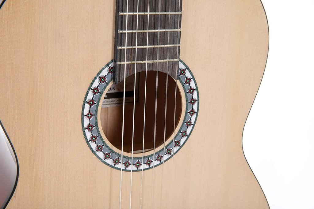 GEWA Classical Guitar BASICPLUS 3/4, Children's Guitar (spruce top, basswood back and sides, high gloss finish, nickel silver frets and chrome plated tuners, ideal for children from 9-12), Natural