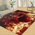 Guitar Rug & Home Decor - Flame Rugs for Living Room, Boys Cool Washable Rugs for Bedroom, Rock and Roll Carpet, Non Slip Indoor Guitar Area Rug & Music Room Decor 6x8 ft