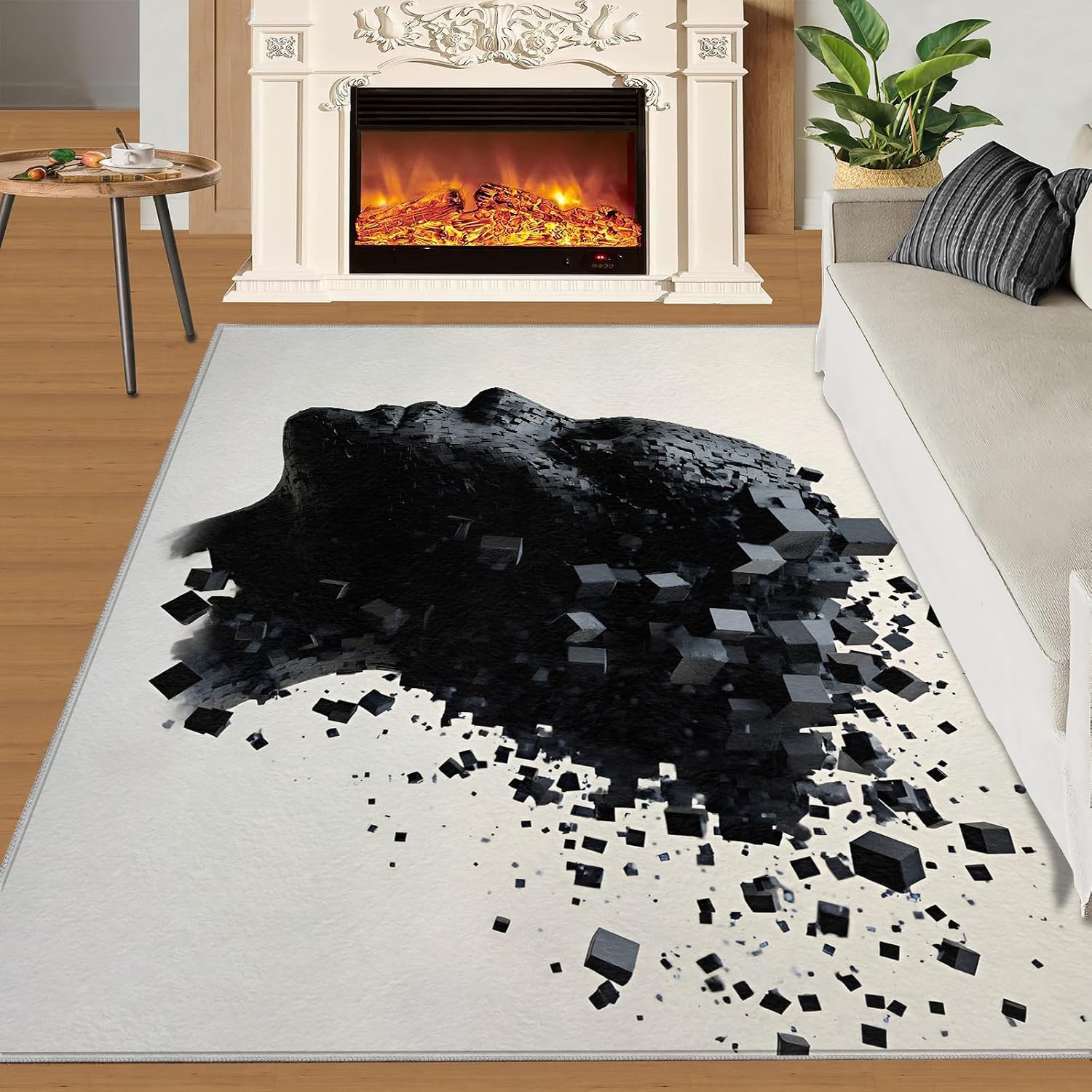 6x8 3D Portrait Classroom Rugs - Digital Art Playroom Rug, Abstract Sculpture Carpet Area Rug for Girls Bedroom Kids Room Basement Office Classroom